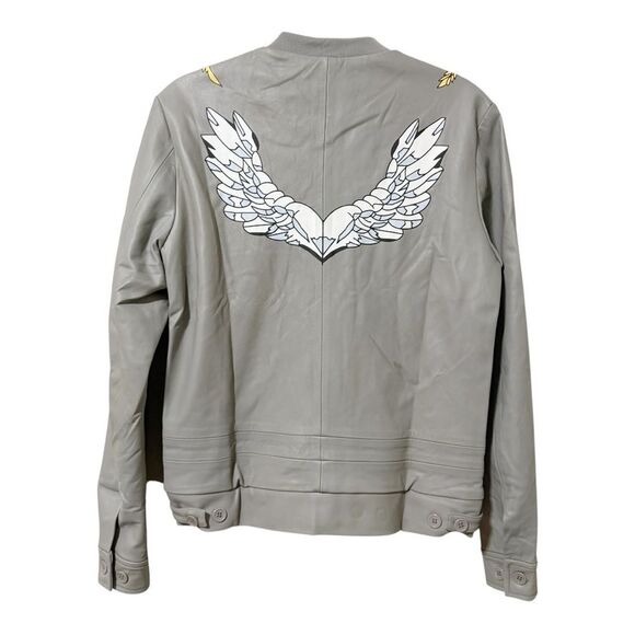 Vees Women’s 100% Lamb Leather Angel Wings Flight Aviator Bomber Jacket Sz Small - Picture 1 of 8